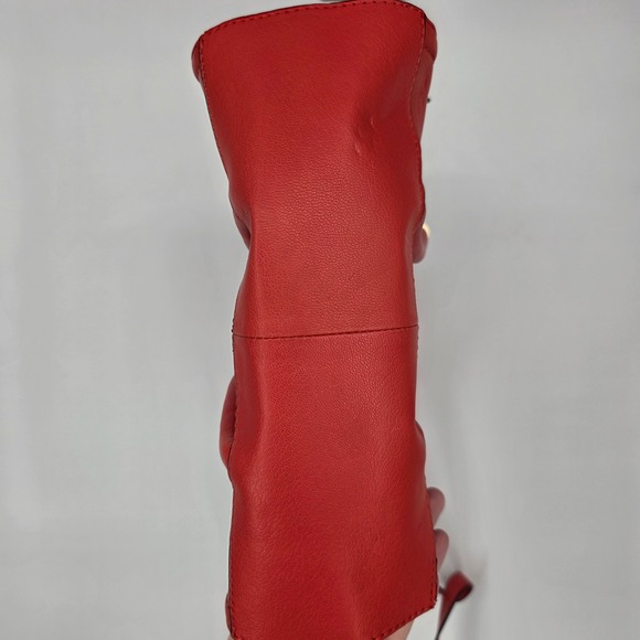 Kate Spade Saturday Red Leather Top Handle Satchel Crossbody Bag Purse - Picture 3 of 6